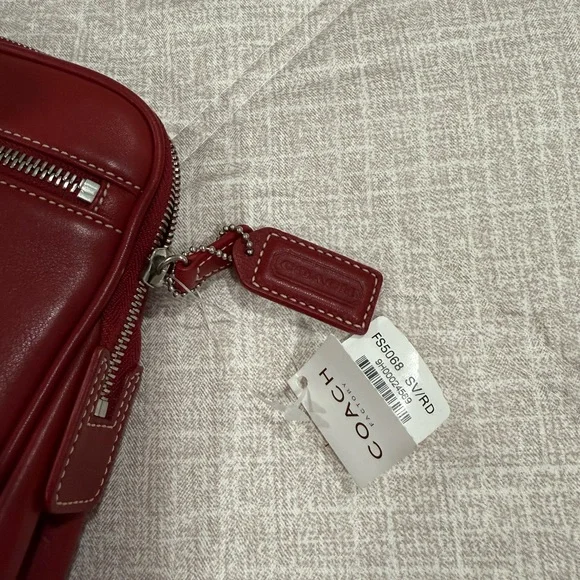 Coach Red Leather Toiletry Bag - Picture 5 of 5